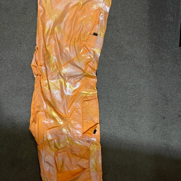 Cute new Akira orange 2 piece shimmery crinkle look jacket & jogging pants. - Picture 9 of 10